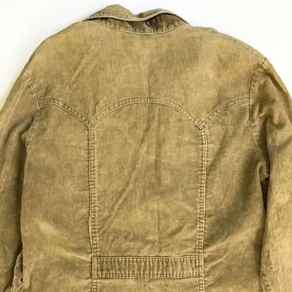 1970s Levi's Brown Corduroy Jacket Adult Medium Western Pocket Cut Yoke Vintage